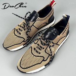 Casual Shoes Men Mesh Genuine Leather Patchwork Sneaker Breathable Lightweight Outdoor Jogging Walking