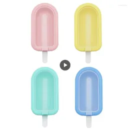 Baking Moulds Silicone Ice Cream Mold With Cover And Stickers Lovely Heart Ice-lolly Popsicle Creams Maker Tools Party Supplies