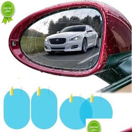 Car Stickers 1Pcs Sticker Rainproof Film For Rearview Mirror Rain Clear Sight In Rainy Days Anti-Glare Drop Delivery Mobiles M Dhjrf