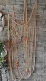 Decorative fishing net wall beach party sea shell wall ceiling bar home decor fishing net9564100