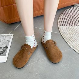 Slippers Summer 2024 Low Heel Indoor Shoes Rubber Mules Women's And Ladies Sandals House Slides Home Chic Elegant Fashion 39