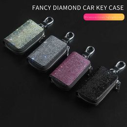 Car Key New Auto Key Case Car Holder Shell Remote Cover Car-Styling Keychain Purses Diamond Car Accessories Interior for Woman Wholesale T240509