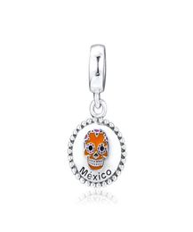 925 Sterling Silver Skull Mexico Day of the Dead Festival Dangle Charm Fit Style Charms Bracelets Necklace Diy Jewellery For Women2050416