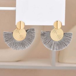 Stud Fashion Bohemian Big Tassel Dangle White Fringe Female Earrings Drop Earrings for Women Statement Wedding 2023 Jewellery