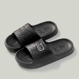 Slippers New Fashion Summer Couple Cosy Flat Slides Lithe Thin Soft Sole Sandals For Women Men Gent Shoes Home Indoor Flip Flops H240509