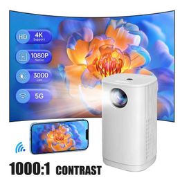 Projectors T1 Mini Portable Projector 1080P Full HD Memory Supports 5G Wifi USB Outdoor Movie Home Theatre Project J240509