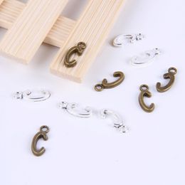 2015New fashion antique silver copper plated metal alloy hot selling A-Z Alphabet letter C charms floating 1000pcs lot #03x 271k