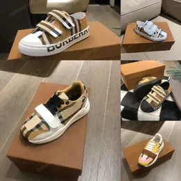 Designer Kids Shoes Children Casual Shoes Grid Printing Shoe Lace Up Sneakers Platform Girl Boy Trainers Striped Sneaker Classic Multicolor Size26-35