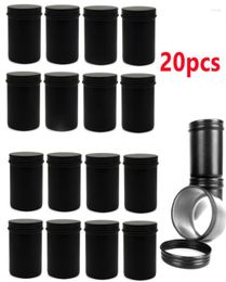 Storage Bottles 200ml Round Matte Black Metal Candle Jars Empty Containers Vessels Tin For Wax Melt Making Kit DIY9294818