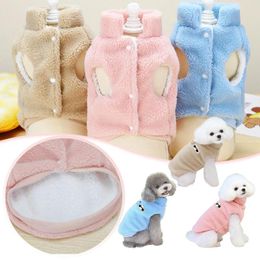 Dog Apparel Winter Pet Clothes Two Legged Cotton Coat Autumn And Korean Style Lamb Velvet Vest Hoodies Sweatshirts