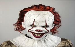 Full Head Latex Mask Horror Movie Stephen King039s It 2 Cosplay Pennywise Clown Joker LED Mask Halloween Party Props2593893