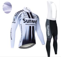 Winter 2021 WHITE sunweb cycling jersey 19D Pad bike pants set Ropa Ciclismo Thermal fleece bicycling wear Maillot Pant clothing1098537