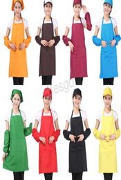 Pocket Craft Cooking Baking Aprons Household Adult Art Painting Solid Colours Apron Kitchen Dining Bib Customizable BH2950 TQQ4223395