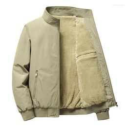 Men's Jackets Fleece Jacket Men Winter Thick Coats Plus Size 8XL Solid Color Fashion Casual Outwear Big Coat Warm