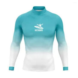 Women's Swimwear 2024 Men's Surfing Diving T-shirts Rash Guards Long Sleeve UV Protection Swimsuit Quick Dry Swimming Beach GYM Clothing