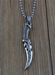 Pendant Necklaces Supernatural Knife Necklace Cool Mini Sword For Men Titanium Stainless Steel Male Punk Jewelry7056801