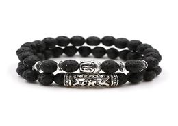 designer jewelry Volcanic Rocks Couple Beads Stone Bracelet For Women Beaded Bracelets Buddhism Buddha Head Bangles For Men Pulsei2231878