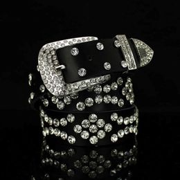 Fashion luxury designer super glittering diamond zircon crystal leather belt for woman 110cm 3 6ft 305t