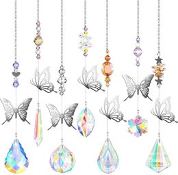 Garden Decorations Suncatcher Butterfly Crystal Rainbow Maker Light Car Pendant Window Hanging Sun Catcher Decoration Witchy Boho 9718741