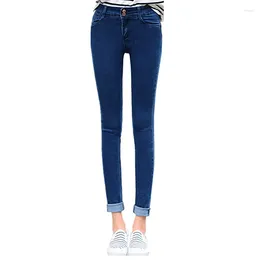 Women's Jeans 2024 Basic For Women Soft Pants Slim Female Stretch Straight Fashion High Waist Femme Elastic Denim