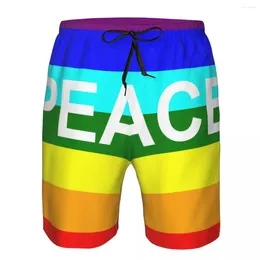 Men's Shorts Swim Summer Swimming Trunks Beach Surf Board Male Clothing Pants Peace