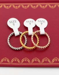 2021Trendy Stainless Steel Rose Gold Colour Ring for Women Men Couple Joint Rings Luxury Brand Jewellery Wedding Gift1097706