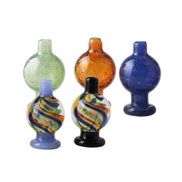 27/28mm OD Colorful Smoking Glass Bubble Carb Caps For Quartz Banger Nails Water Pipes Bongs Pipe Rigs