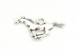 20pcs Antique Silver Plated Horse Charms Pendants for Bracelet Jewelry Making DIY Necklace Craft 17x27mm4519843