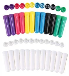 Colourful Essential Oil blank nasal Aromatherapy Nasal Inhaler Sticks with Wicks inhalers white Cotton Empty Tubes Portable5844753