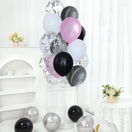 Party Decoration 20pcs Agate Black Balloon Set Pink White Latex Balloons Boys Girls Birthday Wedding Decorations Baby Shower Supplies