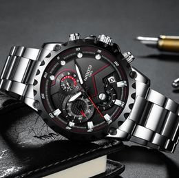 2020 Relogio NIBOSI Masculino Watch Men Top Brand Luxury Sport Wristwatch Chronograph Military Stainless Steel Wacth Male Blue Clo9924089