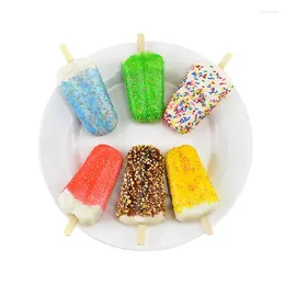 Decorative Flowers 1pc/lot Simulation Ice Cream Fake Handmade Popsicle Model Pography Food Props Small Sweet Shop Decoration Ornaments