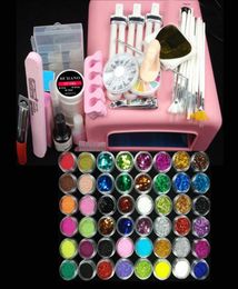 Nail Manicure Set Whole 36w Uv Pink Lamp Art Gel Kits Sets Tools Brush Tips Glue Acrylic Powder 0043200471