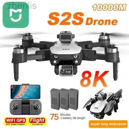 Drones MIJIA S2S drone 8K 5G GPS high-definition aerial photography dual camera omnidirectional obstacle free brush avoidance four helicopter toys d240509