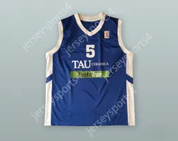 CUSTOM NAY Mens Youth/Kids ANDRES NOCIONI 5 TAU CERAMICA BLUE BASKETBALL JERSEY TOP Stitched S-6XL