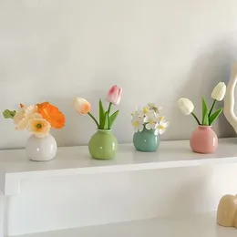 Vases Mini Ceramics Vase Simple Nordic Creative Flower Home Living Room Table Bottle Crafts Wedding Party Decoration Gifts