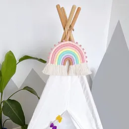 Decorative Figurines Macrame Rainbow Wall Hanging 8 Lines Tapestries DIY Rope Ornaments With Tassels Dropship