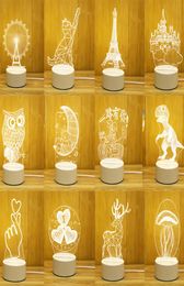Valentines Day Gift For Girlfriend 3D Night Light Love Heart Lamp USB Acrylic Lights Anniversary Wife Present w005918894209
