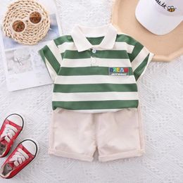 Clothing Sets 2024 Summer Baby Boy Fashion Letters Short Sleeve Poles Shorts Children 2Pcs Suit 1-6Y Girl Kids Tracksuit GY04231