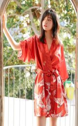 Woman Sexy Ice Silk Sleepwear Simulated Silk Pyjamas Bride Dressing Gown Bridesmaid Robe Bathrobe Female Nightgown Home Wear9343590