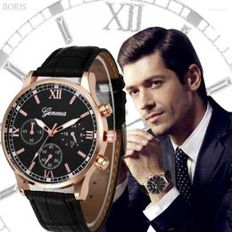 Wristwatches Men Business Watch Stylish Casual Classical Big Dial Leather Strap Watches Mature Style Quartz Clock Relogio Feminino 2024