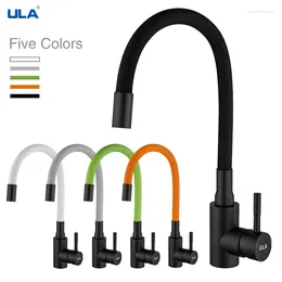 Kitchen Faucets ULA Flexible Spout Faucet Stainless Steel Mixer Tap Cold For Sink Nozzle