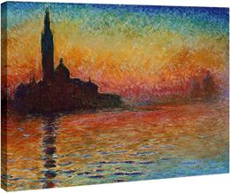 Venedik'te alacakaranlıkta Claude Monet Yağlı Boya Boyuncusu Reprodüksiyon Modern Giclee Canvas Baskılar Peyzaj Resimleri Sanat Resimleri Tuval Üzerinde Duvar Sanatı Ev Süslemeleri İçin