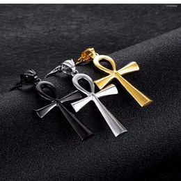 Pendant Necklaces Ankh Stainless Steel Gift For Men Women Gold Black Silver Colour Jewellery Christs Jesus Pendants Choker Chain Cross Necklace