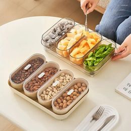 Storage Bottles Household Box Fruit Tray Living Room Sealing Belt Cover Dried Fructose Snack Dishes Dim Sum