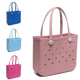 Large bogg beach bag tote shopping bogg bag xl large capacity summer pvc plastic waterproof clutch shoulder basket bags silicone bog pursejelly candy ho04 eC4
