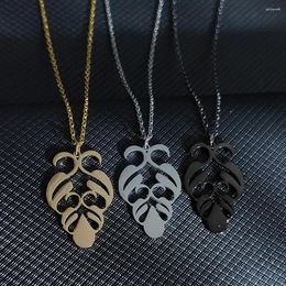 Pendant Necklaces Goth Mexican Sugar Skull Flower Hollow Necklace For Women Men Stainless Steel Mexico Folk Art Skeleton Chain Jewelry