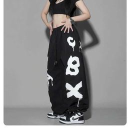 Women's Pants Capris Jazz Womens Pants Casual Lace-up Trousers High Strt Y2k Pants Vintage Sweatpants Loose Women Clothing Harajuku Baggy Pant Y240509