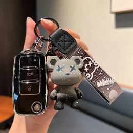 Car Key Fashion Car Key Case Full Cover Fob For VW Volkswagen Polo Golf Passat Beetle Caddy T5 Up Eos Tiguan Jetta For Skoda Octavia A5 T240509