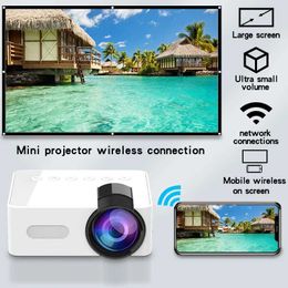 Projectors YT100 Home Lightweight Portable Projector Wireless Connection Phone Built in Speaker Supports 5V2A Mobile Power J240509